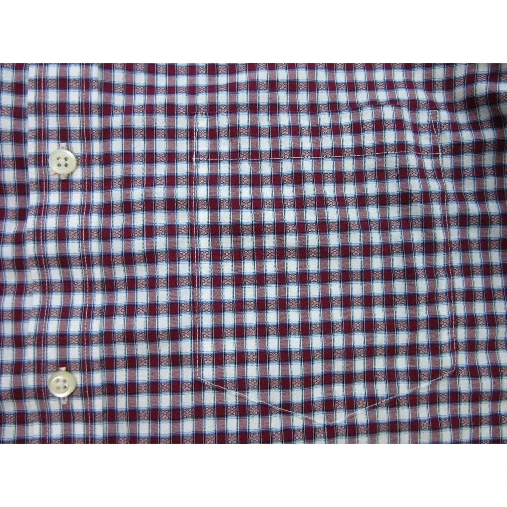 Banana Republic Shirt Men's Large Classic Fit Geometric Red Preppy Non-Iron